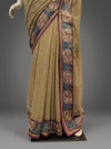 Tussar Georgette Embroidered Saree With Unstitched Blouse