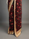 Black Georgette Embroidered Saree With Unstitched Blouse