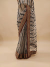 White Net Embroidered Saree With Unstitched Blouse