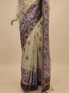 Tussar Chiffon Embroidered Saree With Unstitched Blouse