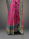 Gajari Georgette Embroidered Saree With Unstitched Blouse