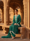 Soft Hues Rama Crepe Readymade Suit And Pant With Chinon Dupatta