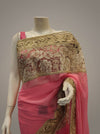 Gajari Chiffon Embroidered Saree With Unstitched Blouse