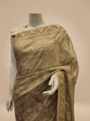 Tussar Rani Foil Net Embroidered Saree With Unstitched Blouse