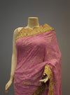 Gajari Chiffon Embroidered Saree With Unstitched Blouse
