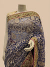 Royal Tussar Net Embroidered Saree With Unstitched Blouse