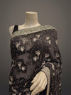 Black Georgette Embroidered Saree With Unstitched Blouse