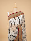 White Net Embroidered Saree With Unstitched Blouse