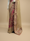 Tussar Foil Lace Embroidered Saree With Unstitched Blouse