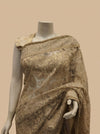 Tussar Gajari Net Embroidered Saree With Unstitched Blouse