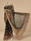 Black Georgette Embroidered Saree With Unstitched Blouse