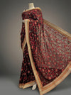 Black Georgette Embroidered Saree With Unstitched Blouse
