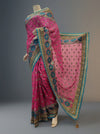 Gajari Georgette Embroidered Saree With Unstitched Blouse