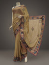 Tussar Georgette Embroidered Saree With Unstitched Blouse