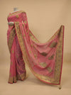 Gajari Georgette Embroidered Saree With Unstitched Blouse