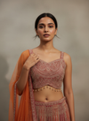 Orange Rani Georgette Braso Readymade Sharara Set With Net Dupatta