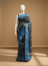 Black Chiffon Embroidered Saree With Unstitched Blouse