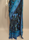Black Chiffon Embroidered Saree With Unstitched Blouse
