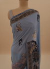 Grey Georgette Saree With Unstitched Blouse