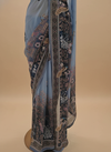 Grey Georgette Saree With Unstitched Blouse