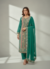 Breathe In Elegance Mint Green Muslin Unstitched Salwar Kameez With Chiffon Dupatta