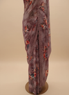 Off White Onion Georgette Saree With Unstitched Blouse