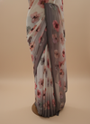 Off White Grey Georgette Saree With Unstitched Blouse