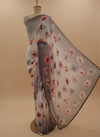 Off White Grey Georgette Saree With Unstitched Blouse