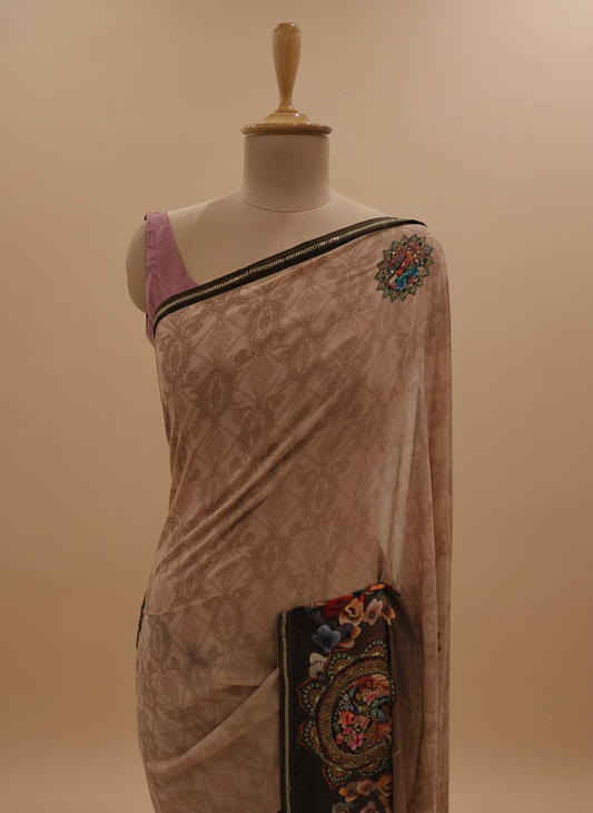 Tussar Georgette Saree With Unstitched Blouse