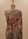 Olive Georgette Saree With Unstitched Blouse
