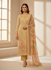 Timeless Beauty Tussar Georgette Unstitched Suit With Chiffon Dupatta