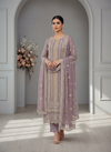 Delicate And Dreamy Mauve Georgette Unstitched Salwar Kameez With Chiffon Dupatta