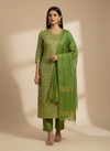 Celebrate Tradition In Mehndi Cotton Unstitched Salwar Kameez With Cotton Dupatta