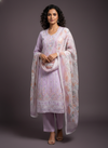 Pink Cotton Unstitched Salwar Suit With Chiffon Dupatta