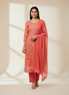 Glow Different In Gajari Unstitched Organza Salwar Kameez With Chiffon Dupatta