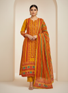 Sunshine Charm Mustard Crepe Unstitched Salwar Kameez & Chiffon Dupatta