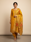 Sunshine Charm Mustard Crepe Unstitched Salwar Kameez With Crepe Dupatta