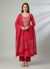 Bright Yet Balanced Coral Unstitched Cotton Salwar Kameez With Cotton Dupatta