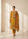 Sunshine Charm Mustard Crepe Unstitched Salwar Kameez With Chiffon Dupatta