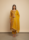 Sunshine Charm Mustard Organza Unstitched Salwar Kameez With Chinon Dupatta