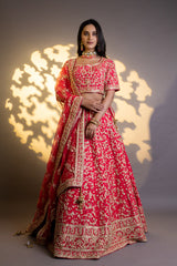 Fine Raw Lehenga Set With Readymade Blouse & Dupatta