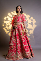 Fine Raw Lehenga Set With Readymade Blouse & Dupatta