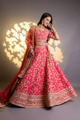 Fine Raw Lehenga Set With Readymade Blouse & Dupatta