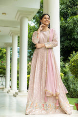 Georgette Floor Length Readymade Suit With Georgette Dupatta