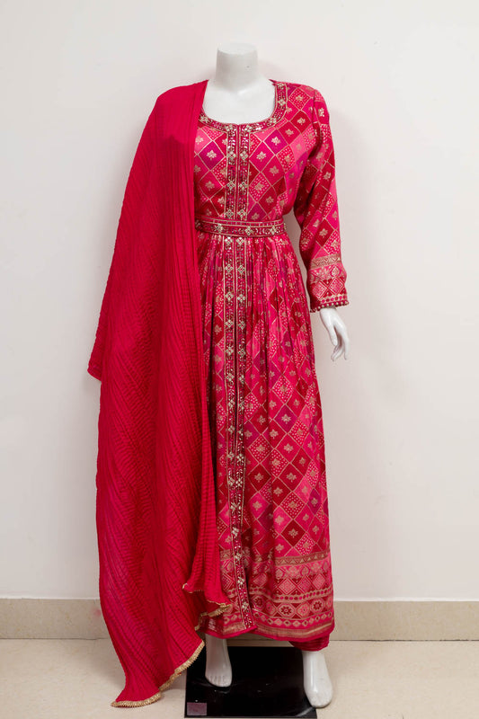Pashmina Readymade Suit With Silk Dupatta