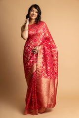 Panna Sarees-Organza Banarasi Woven Zari Saree