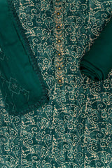 Muslin Unstitched Suit And Dupatta With Bandhini Print