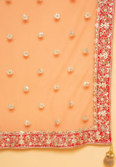 Fine Raw Silk Lehenga Set With Net Dupatta