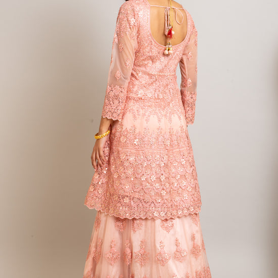 Net Lehenga Set And Net Dupatta With Thread Work, Zarkan Work, Gotta Patti & Stone Work freeshipping - Panna Sarees