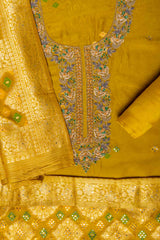 Georgette Embroidered Unstitched Suit With Dupatta